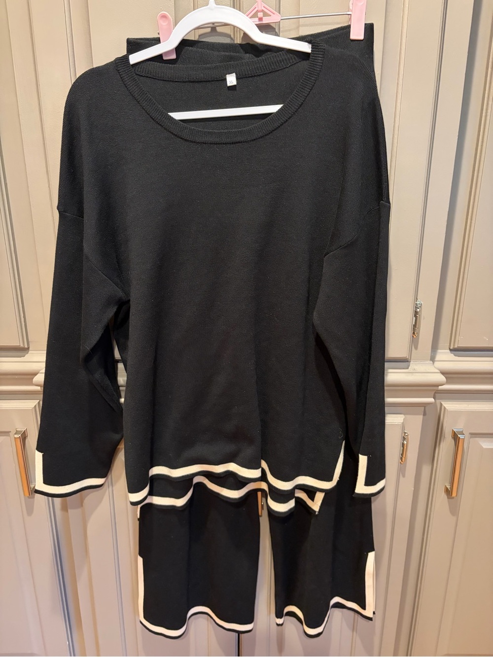 Amazon Black and Cream Women's Sweater Set